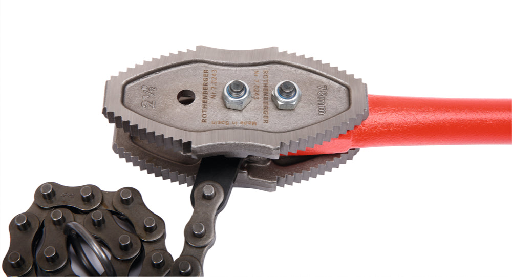 PIPE WRENCHES CHAIN - DOUBLE-SIDED TEETH SURFACE HEAVY DUTY    RANGE PIPE DIA : 1.1/2" TO 12"